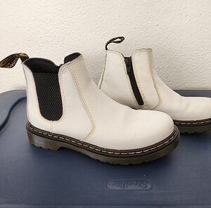 White Leather Ankle Boots